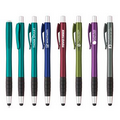 Click Action Plastic Ballpoin Stylus Pen